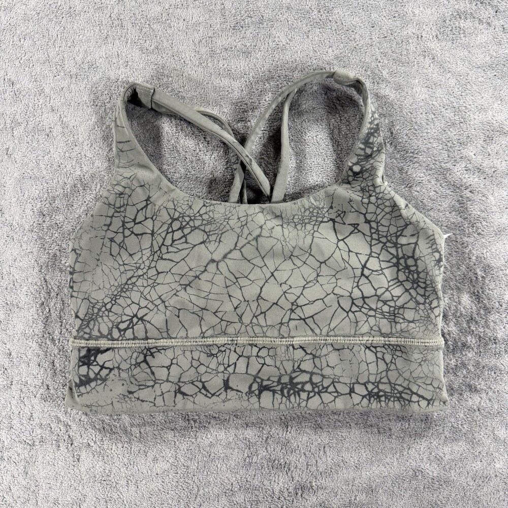 Lululemon Sport Bra SZ 6 Longline Energy Crisscross Racer Back Grey
